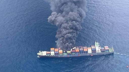 Four Missing as Singapore Cargo Ship Catches Fire off India’s Kerala Coast Four Missing as Singapore Cargo Ship Catches Fire off India’s Kerala Coast